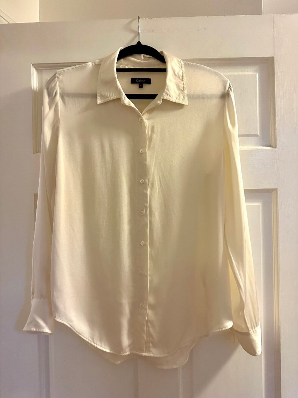 Quince Washable Stretch Silk Blouse in Ivory